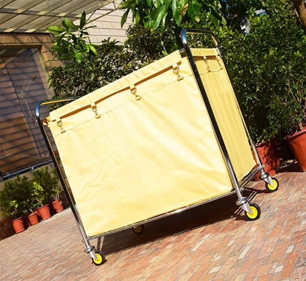 Trolley Movable Carts, Kitchen Storage Hand Trucks, Heavy-Duty Rolling Wheels Cart For Laundry Hamper Sorter, Home Stainless Steel Trolley With Movable Bags/Yellow/Setx2 (Yellow Setx2) (Yellow Setx1)