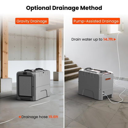Abestorm LGR85 Commercial Dehumidifiers with Pump, 180 PPD Industrial Dehumidifier for Basement, Crawl Space, Warehouse, Auto Defrosting, 5 Years Limited Warranty