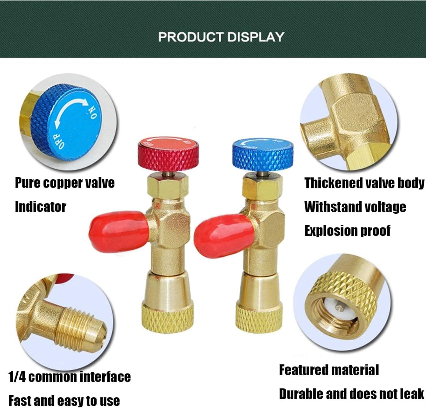 R410A Refrigerant Charging Valve 1/4'' - 5/16'' Copper Flow Control Valves for Charging Hose Can Opener
