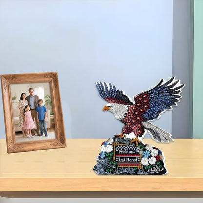 LIULIMI Diamond Painting Kits for Men & Adults-Eagle Tabletop Diamond Art Kits, 5d Diamond culpture Ornaments for Beginner, Gift for Men (7.48×6.88 in)