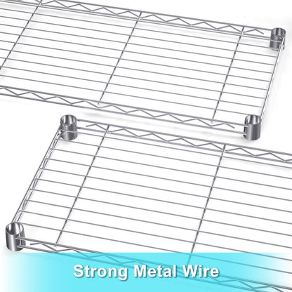 Auslar 5-Shelf Storage Shelves with Casters Heavy Duty 5 Tiers Rolling Cart Utility Racks Adjustable Wire Metal Shelving, 14" x 36" x 76.5", Chrome