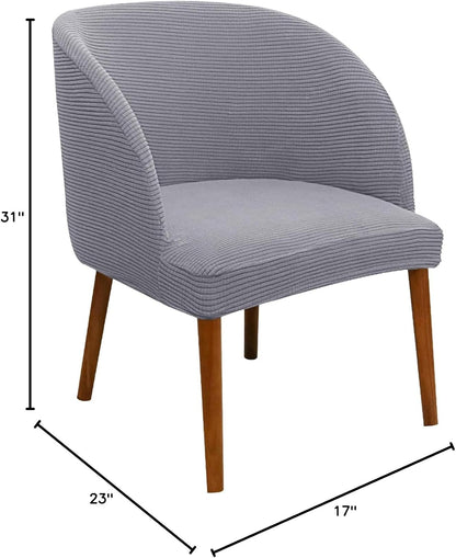 SZJIAHTM 2 Pcs Dining Chair Cover Armchair Wingback Round Curved Back Chair Cover Soft Stretch Mid Century Modern