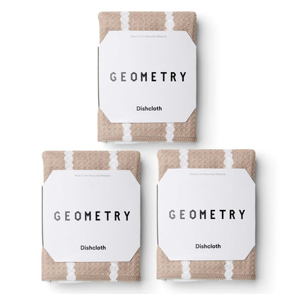 GEOMETRY Dishcloth – Evergreen Collection – Quick-Dry, Ultra-Absorbent, Reusable Microfiber Kitchen Towels for Drying & Cleaning - Pebble Play - 3 Pack