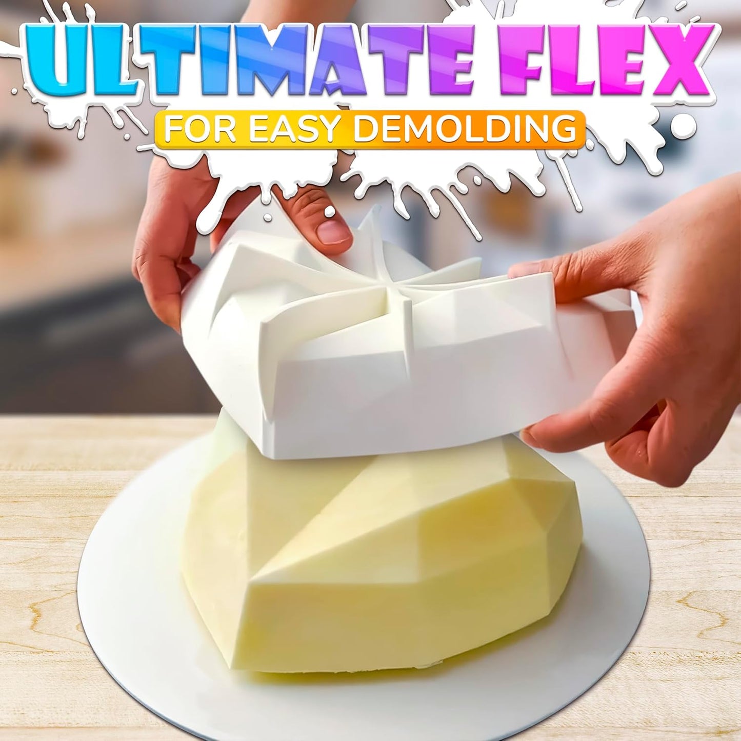 Breakable Heart Mold, Flexible Silicone Baking Mold for Cakes, Chocolate, Jellies & Freezer Desserts