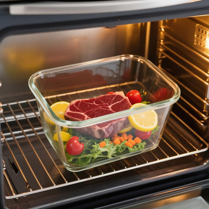 Skiennix Large Glass Storage Containers - 85oz Airtight Food Storage for Meal Prep | BPA Free, Oven Safe