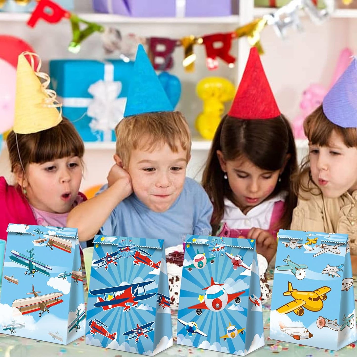 24Pcs Plane Party Bags Airplane Birthday Party Supplies Planes Party Decorations Airplane Gift Bag Airplane First