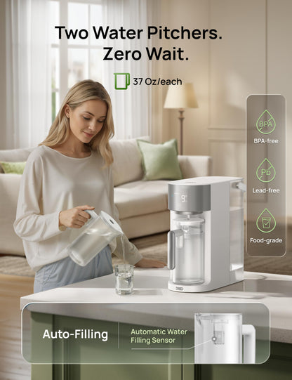 DREO Reverse Osmosis Water Filter Countertop, RO Filtration System, 3:1 Pure to Drain, TDS & Filter Life & 2 Autofill Pitchers, Install-Free, Self-Cleaning Water Purifier, RO Water Filter