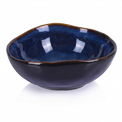 8" Ceramic Decorative Bowl, Key Holder for Entryway, Blue Fruit Bowl for Kitchen Counter, Coffee Table Centerpiece, Office Candy Dish, Small Jewelry Organizer for Vanity, Bedside Table Decor