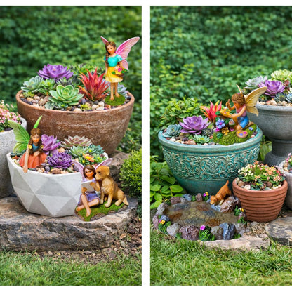 Mood Lab Miniature Garden Decor - Decorative Resin Pond Statues (5 pcs) - Indoor & Outdoor Display
