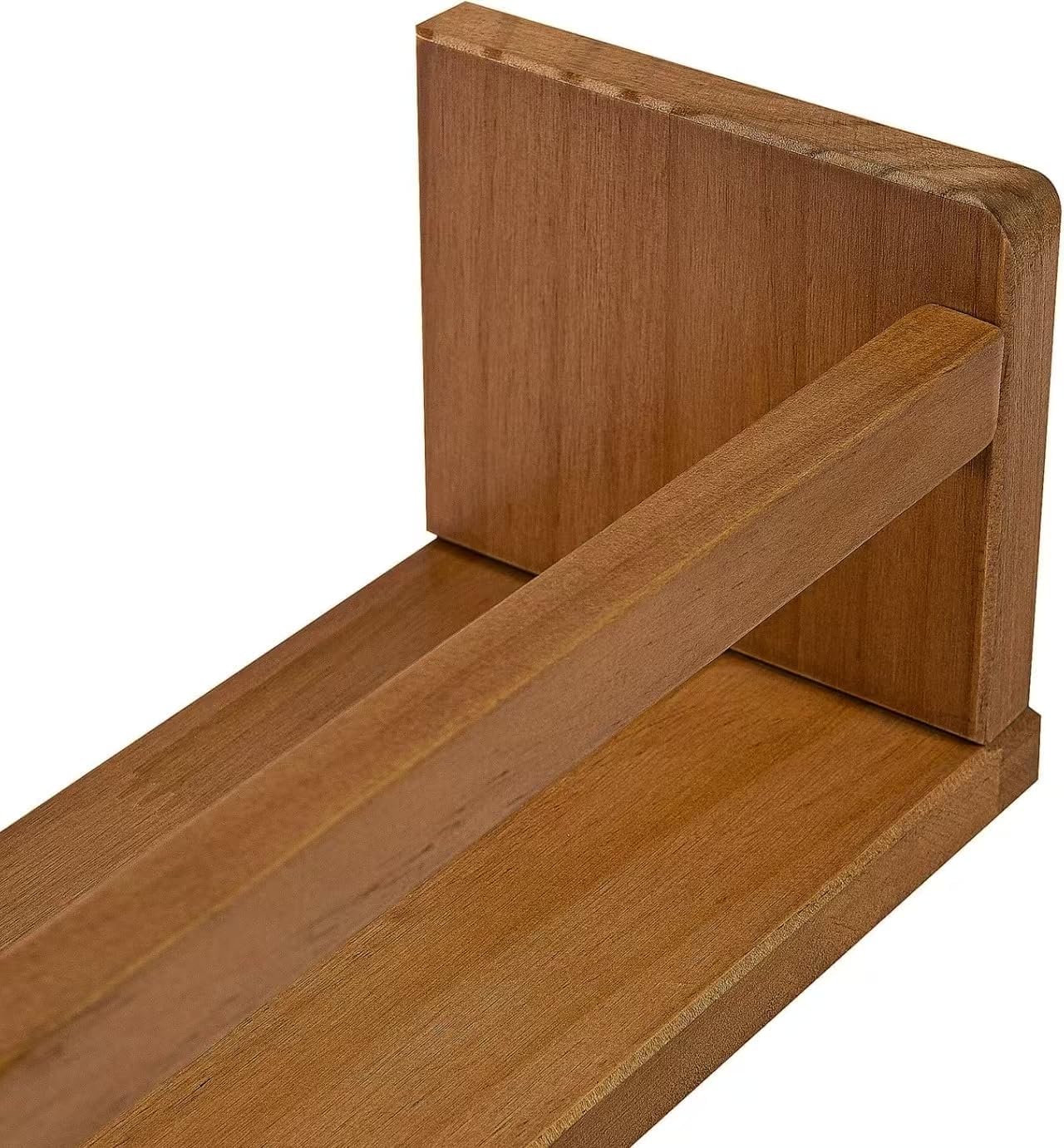 24 Inch Set 3 AZSKY Nursery Shelves Light Walnut Floating Book Shelf Organizer for Baby Nursery Dcor Wall Book Shelves