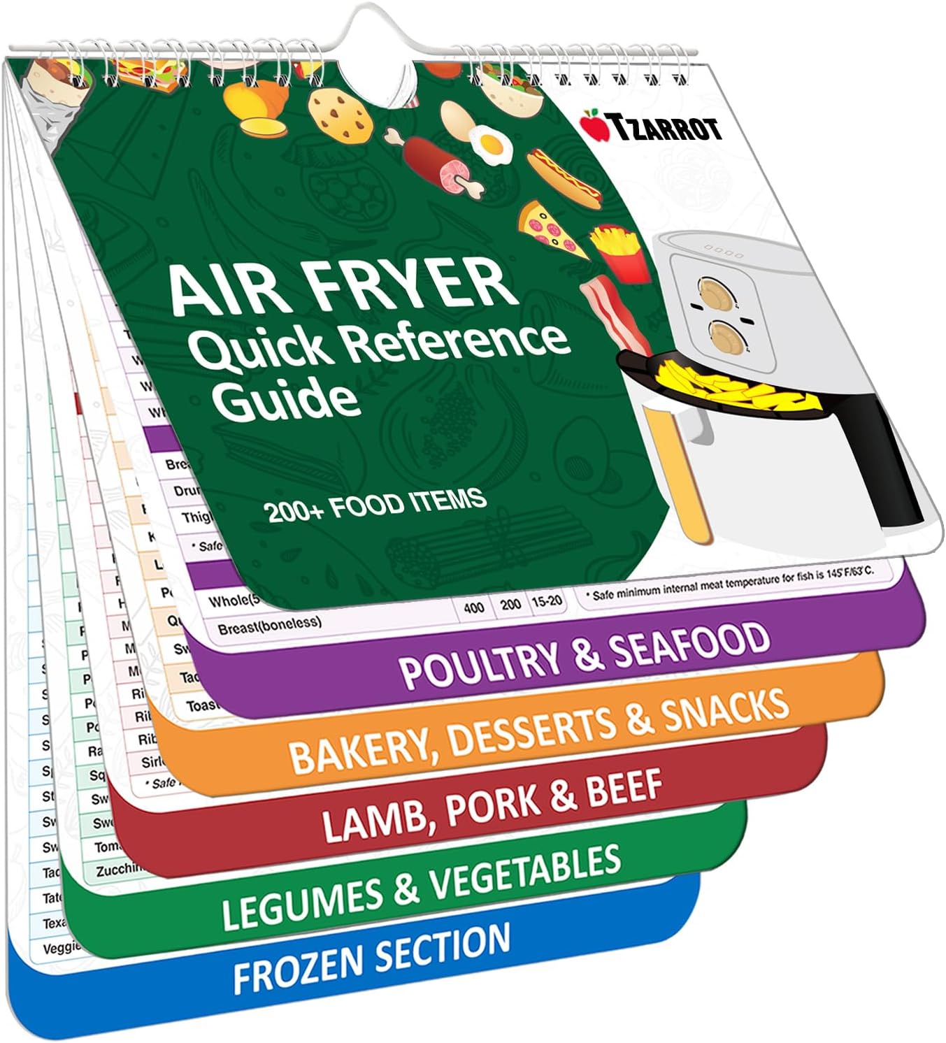 Air Fryer Cheat Sheet Magnets Cooking Guide - Over 200 Foods, Air Fryer Cooking Times Chart, Instant Air Fryer