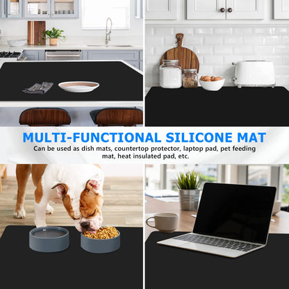 Gartful Black Silicone Mat for Crafts, 35.4 x 23.6 x 0.06 inches Silicone Craft Mat, Extra Large Silicone Sheet Thick Pad for Jewelry Casting Resin Molds, Painting, Counter Table, Placemat, Non-Slip