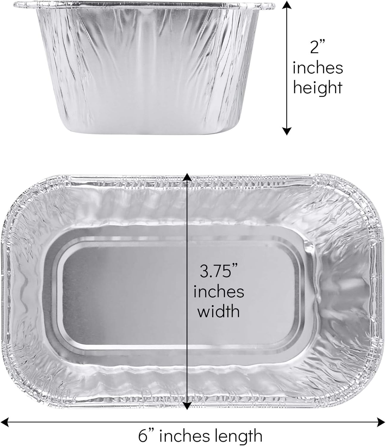 PLASTICPRO 1 Lb 100 Pack Disposable Loaf Pans, Aluminum Tin Foil Meal Prep Bakeware for Baking Cakes and Bread