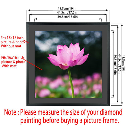 Mxtallup 18 x 18 in Diamond Painting Picture Frames 16x16in Diamond Art Frame , Display Pictures16x16 Inch/ 40x40 cm with Mat or 18x18 Inch/45x45 cm Without Mat, Wall Diamond Embroidery Picture Frame