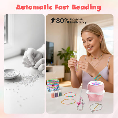 ETUDAW Electric Bead Spinner Tools, 2 in 1 Rechargeable Clay Bead Kit and Cordless Seed Bead Spinner for Jewelry Making, Automatic Bracelet Maker Machine, DIY Arts and Crafts Holiday Birthday Gifts