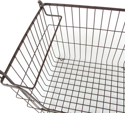 DII Metal Wire Mesh Stackable Utility Storage Bin, Medium Rectangle, 13x11x9, Cool Gray