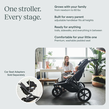 Guava Roam Jogging Stroller with 3D Nesting Fold | Compact-Folding Baby & Toddler Travel Stroller | All-Terrain Running Stroller | Portable Folding Stroller up to 60 lbs