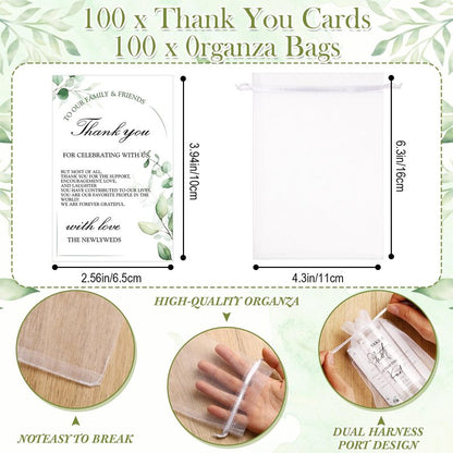 Sliner 100 Set Wedding Favors for Guests Bulk 2oz Acrylic Happily ever after Shot Glasses with Thank You Cards Organza Bags wedding gifts for Guest Souvenirs Newlyweds Bridal Shower Party
