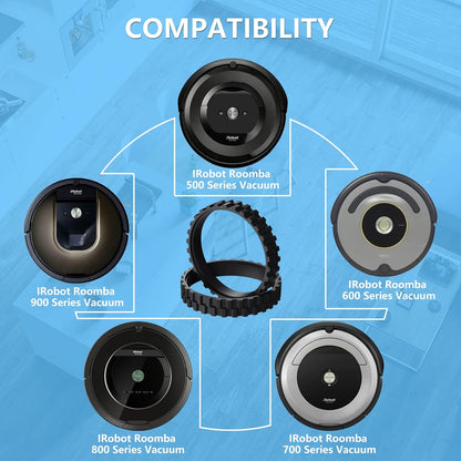 Tires Replacement for iRobot Roomba Wheel Series 500, 600, 700, 800, 900, e5, e6, i7, 2 Packs for All Models