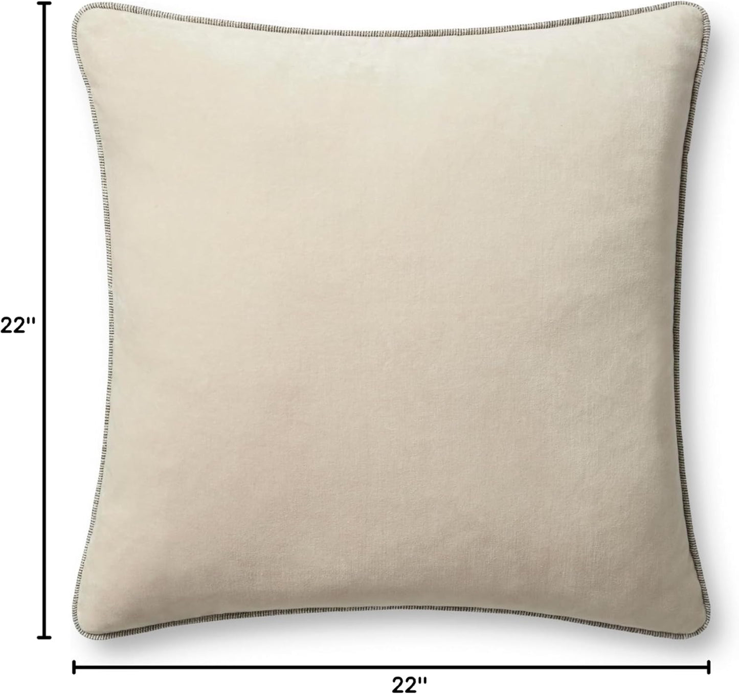 Loloi Liza Pillow Cover Only, 22X22, Ivory