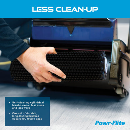 Powr-Flite Multiwash 18 inch Electric Floor Scrubber Machine with Brushes, Commercial Floor Scrubber for Carpet, Tile, VCT, Laminate, Grout, Sports Floor, Concrete and more, PFMW18