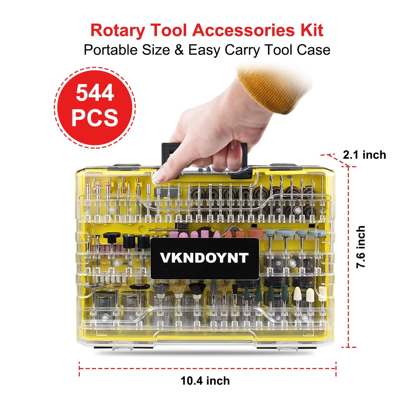544-Piece Rotary Tool Accessories Kit, Universal Rotary Tool Bits for Easy Drilling, Cutting, Grinding, Sanding, Sharpening, Carving and Polishing, with Carrying Case