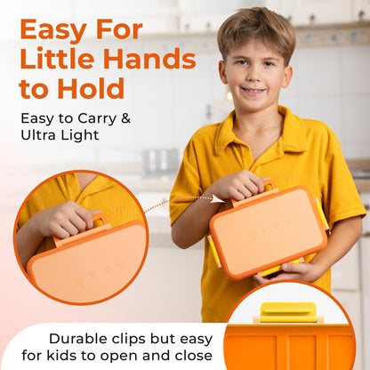 OVVE Ultimate Kids Bento Box & Cutlery Set - Leakproof Lunch Box for Kids with Interchangeable Inserts, BPA-Free, Dishwasher & Microwave Safe - Lunch Containers for School & Preschool (Orange)