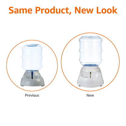 Amazon Basics Gravity Pet Water Dispenser for Cat and Dog, Easy to Clean, 1 Gallon Capacity, Small, Gray