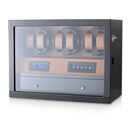 Automatic Watch Winder with 6 Storage Slots, LED Light and Automatic Motor-Stop Option