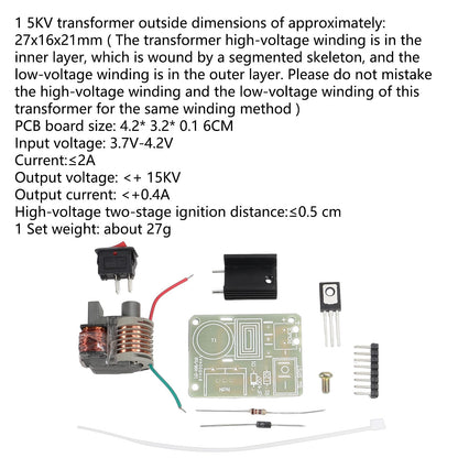 AEDIKO 5 Sets High Voltage Generator 15KV High Voltage Generator Inverter Arc Igniter Coil Module Disassembled Parts (5 Sets)