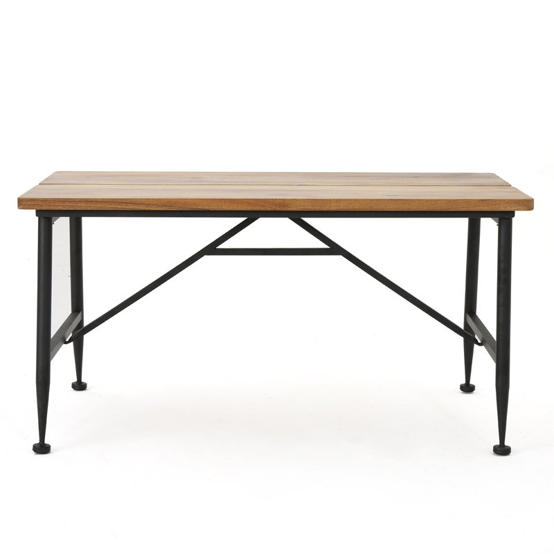 Christopher Knight Home Eleanora Industrial Acacia Wood Coffee Table with Iron Accents, Black / Antique Finish