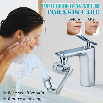 Sink Water-Filter 1080-Rotating Faucet Extender - Kitchen Bathroom Swivel Faucet Aerator, Water Filter with Active Carbon for Water Purifier System & Skin Care, Kitchen Faucet Filter Tap Attachment