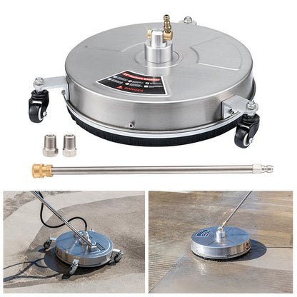 TRELVEX 14" Pressure Washer Surface Cleaner 4000 PSI with 4 Wheels, Stainless Steel Pressure Housing, Quick Connector, 2024 New Washer Attachment Stainless Steel