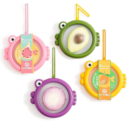 Lovfult Onion Storage and Avocado Saver - 4-Piece Set Silicone Fruit Storage Box, Multifunctional and Perfect for Lemons, Cheese, Tomatoes, Potatoes, Garlic