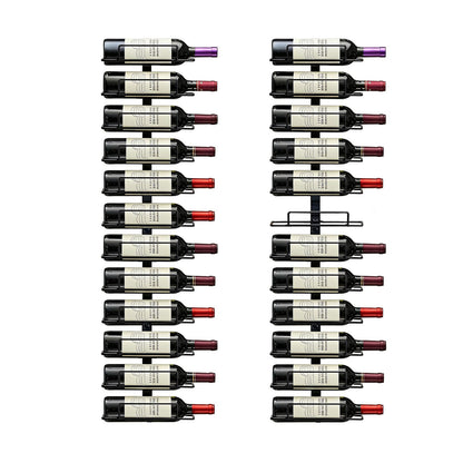 Msrorriw Modern Wall Mounted Wine Rack, Black Metal 24-Bottle Storage Display, Vertical Space Saving Design for Home Bar, Kitchen, Restaurant, Wine Cellar