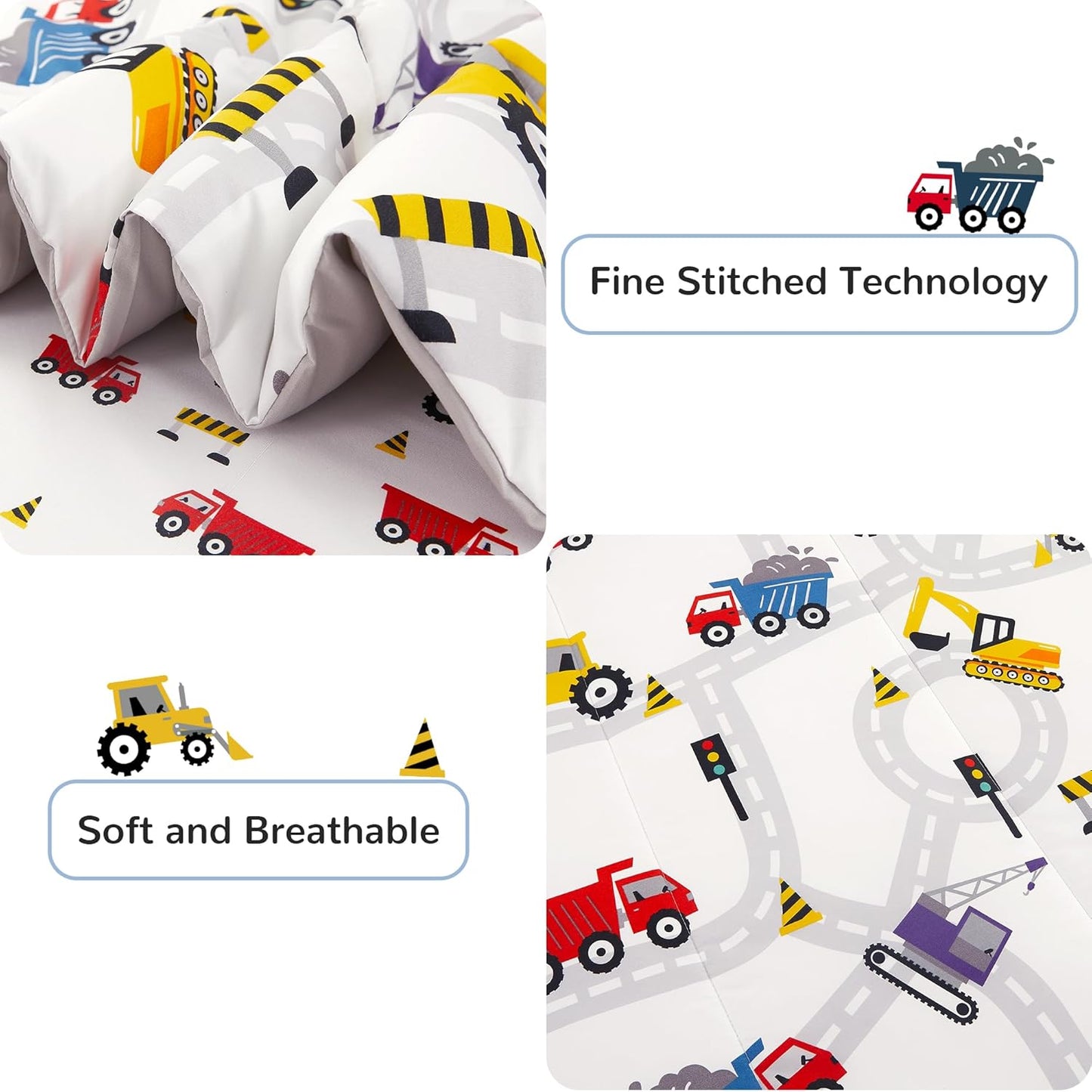 Sets Set 7 Viviland Kids Full Bedding for Boys, Girls Soft Full Comforter with Sheets, Pieces Microfiber Bed in a Bag