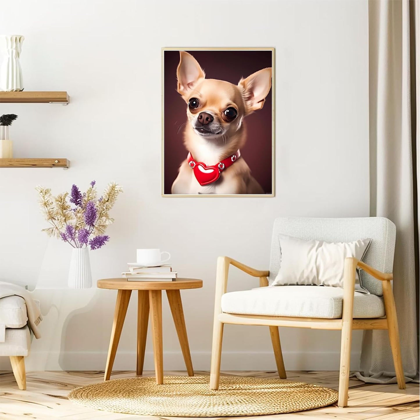 EATUKYIC Dog Animal Diamond Painting for Adults, 5D Love Chihuahua Dog Full Drill Diamond Art Kit, DIY Gem Painting Set, for Room Decor Bedroom Decor Gifts 12x16 inch