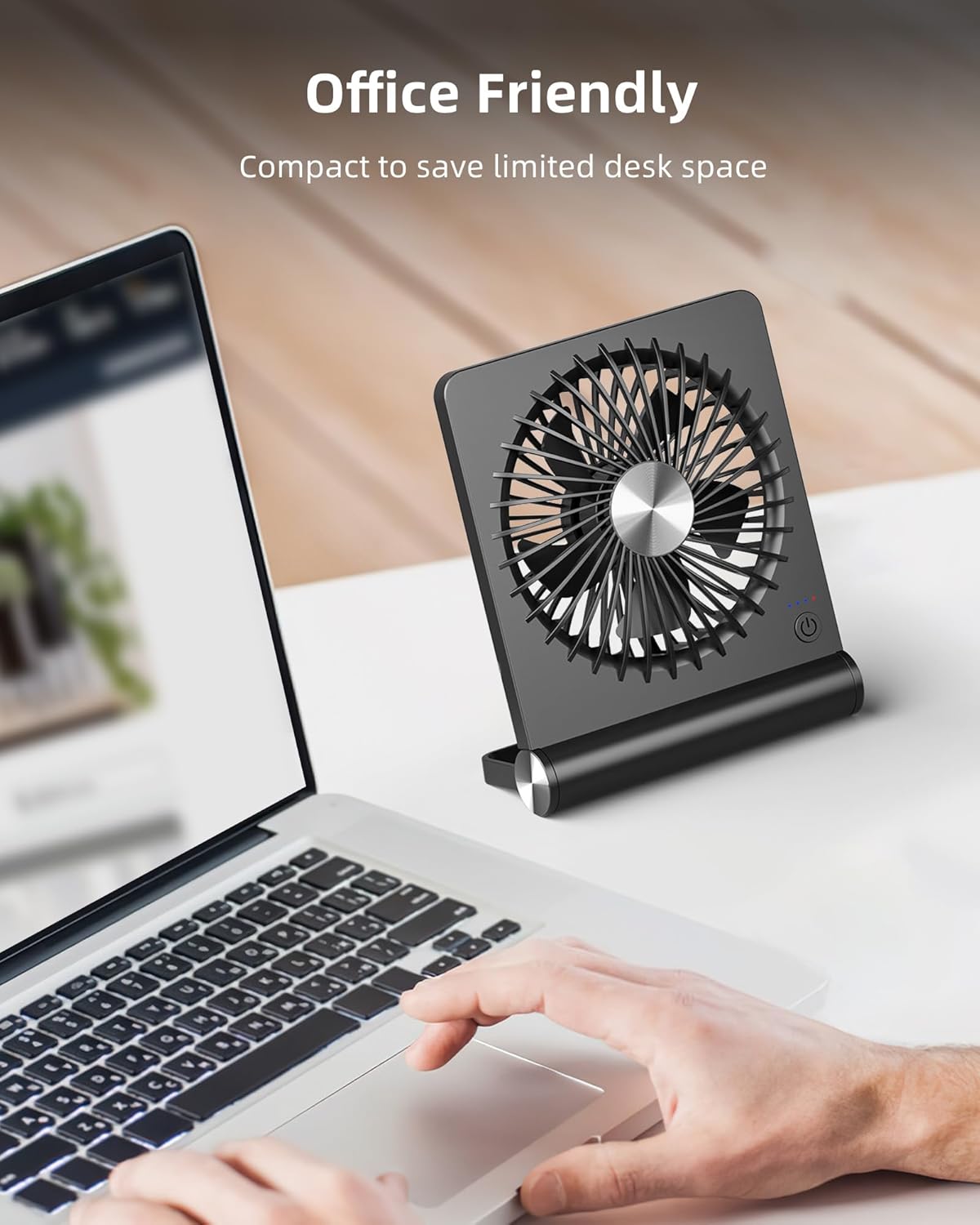 Koonie Portable Desk Fan, 3.5-20hrs Battery Operated Small USB Fan with Ultra Quiet 220° Tilt Folding