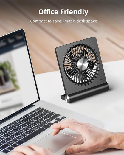 Koonie Portable Desk Fan, 3.5-20hrs Battery Operated Small USB Fan with Ultra Quiet 220° Tilt Folding