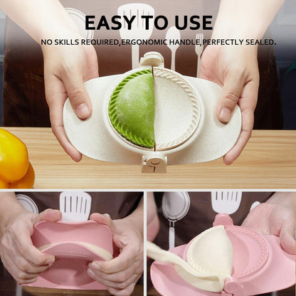 MUMSUNG Dumpling Maker, Empanadas press mold maker Set with Dough Cutter, Dumpling Mold Set for Pierogi, Pastelitos, Calzone, Turnovers, Chinese Dumpling White 3sizes (4"+3"+2.6")