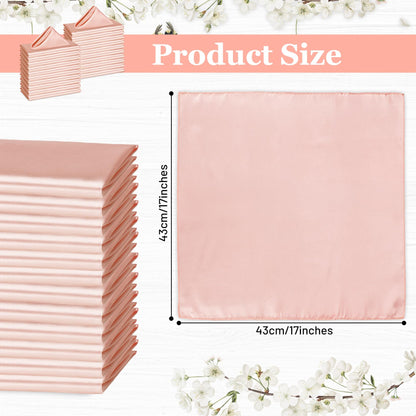 Bailarina 80 Pack Rose Gold Satin Napkins,17x17 Inches Wedding Napkins Square Soft Silky Table Napkins Bulk Decorative Elegant Cloth Napkin for Party Decoration, Banquet,Wedding,Graduation