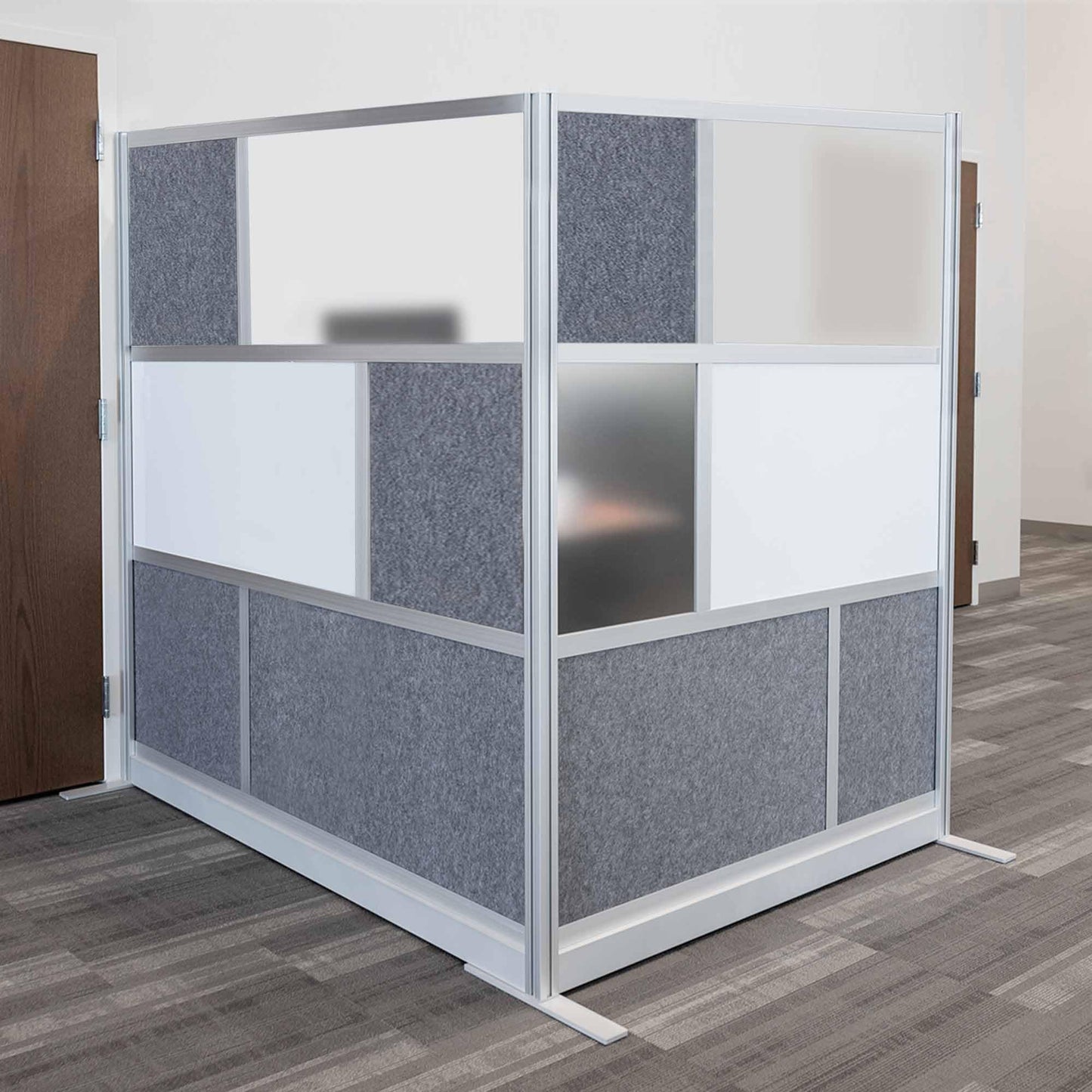 Stand Up Desk Store ReFocus Modular and Expandable Office Partition Wall System (53x70 Starter + 53x70 Extension)