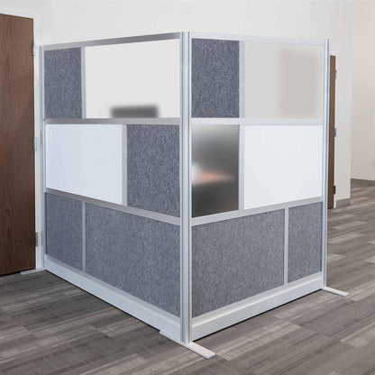 Stand Up Desk Store ReFocus Modular and Expandable Office Partition Wall System (53x70 Starter + 53x70 Extension)