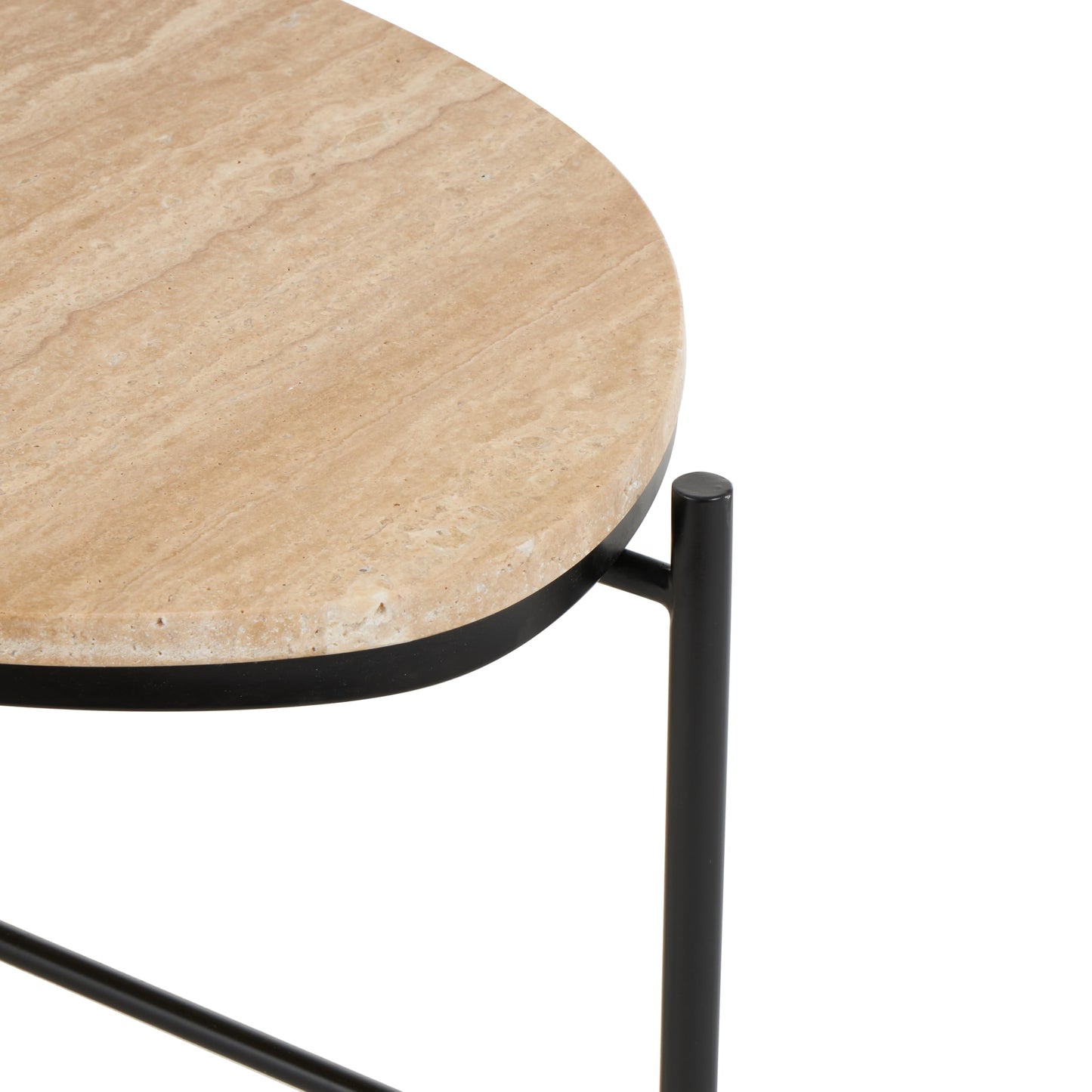 Deco 79 Marble Living Room Coffee Table Table with Black Metal Support, Center Table 45" x 25" x 13", Beige