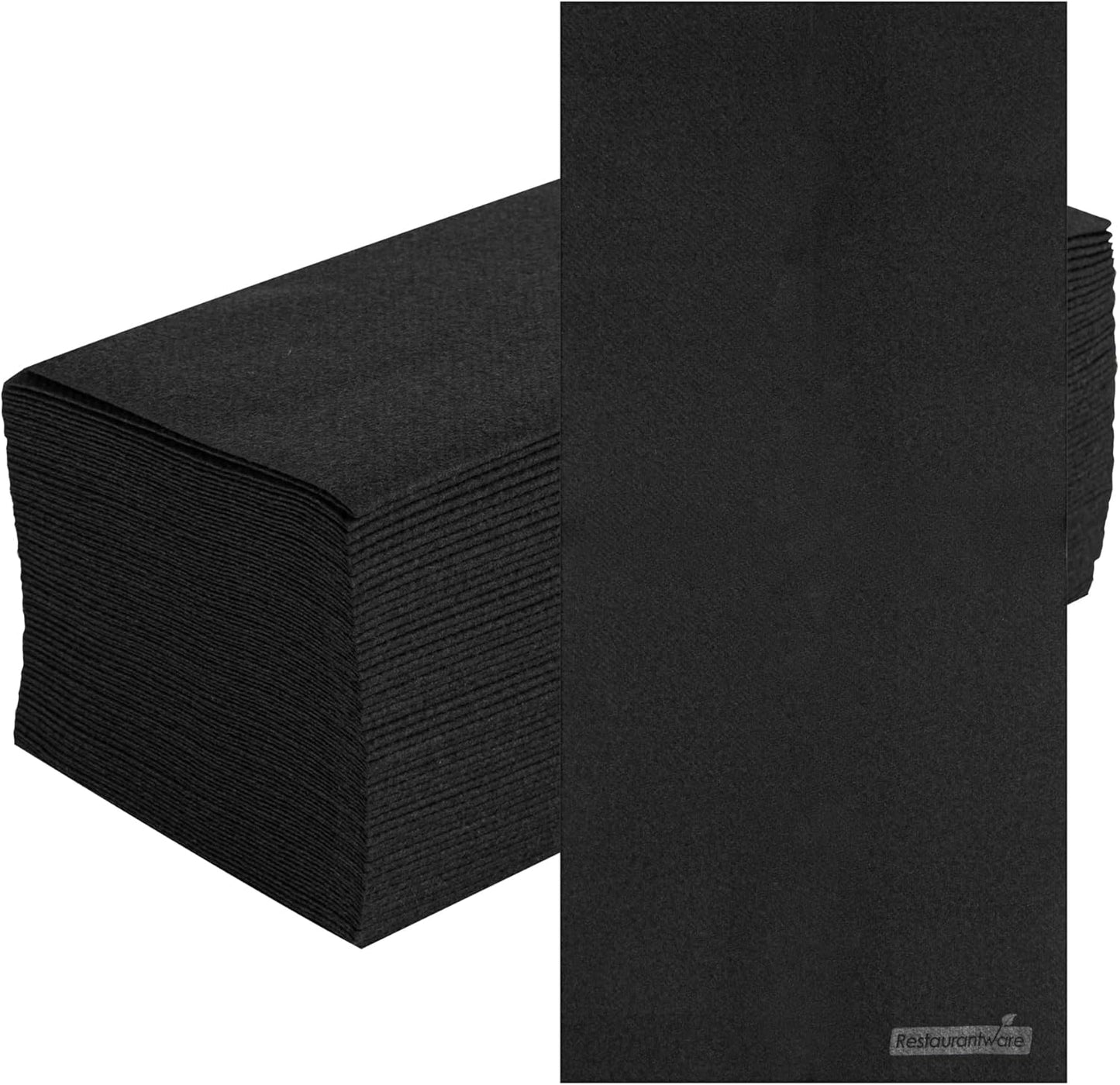 15.8 7.9 Inch 50 Luxenap X Linen-Feel Guest Towels, Hand Towels - Fold, Air-Laid, Black Paper Dinner Napkins