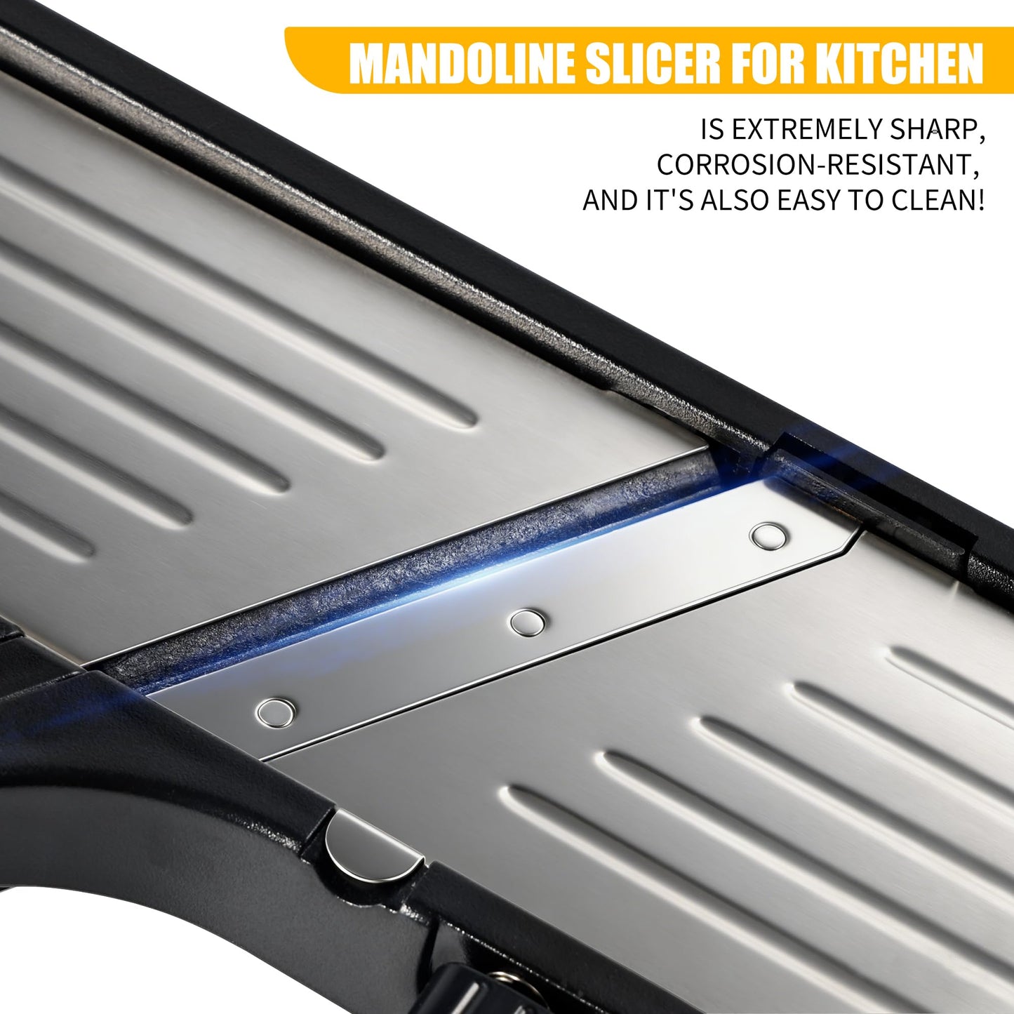 Mandoline Food slicer for kitchen, Adjustable Stainless Steel Mandoline Vegetable slicer, Food slicer Onion Potato Chip French Fry, 7 in-1 Adjustable Blade, Including 1 Pair of Gloves