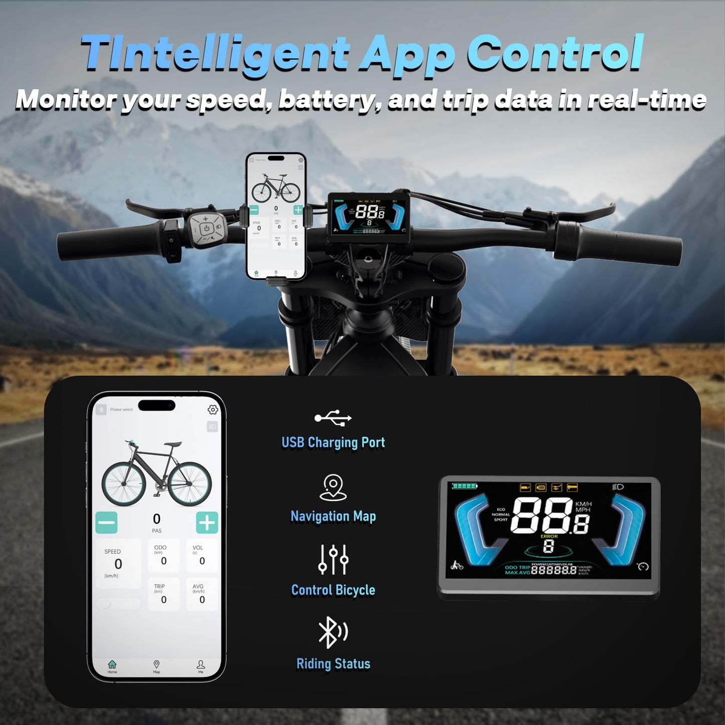 Bopzin Electric Dirt Bike for Adults, 2500W Motor 35MPH, 52V 25Ah Battery 80+ Miles Range, 20"x3" Fat Tires, App Control & Keyless Unlock, Full Suspension, Hydraulic Brakes, UL2849 Certified