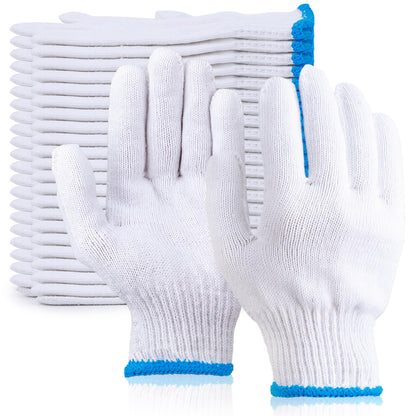 ENPOINT White Gloves Men Women, 12 Pairs Cooking Gloves for BBQ, Cooking, Grilling, Oven, Heat Resistant, Mechanics, Welding, Gardening Field Dressing Safty Work Gloves Bulk, Medium