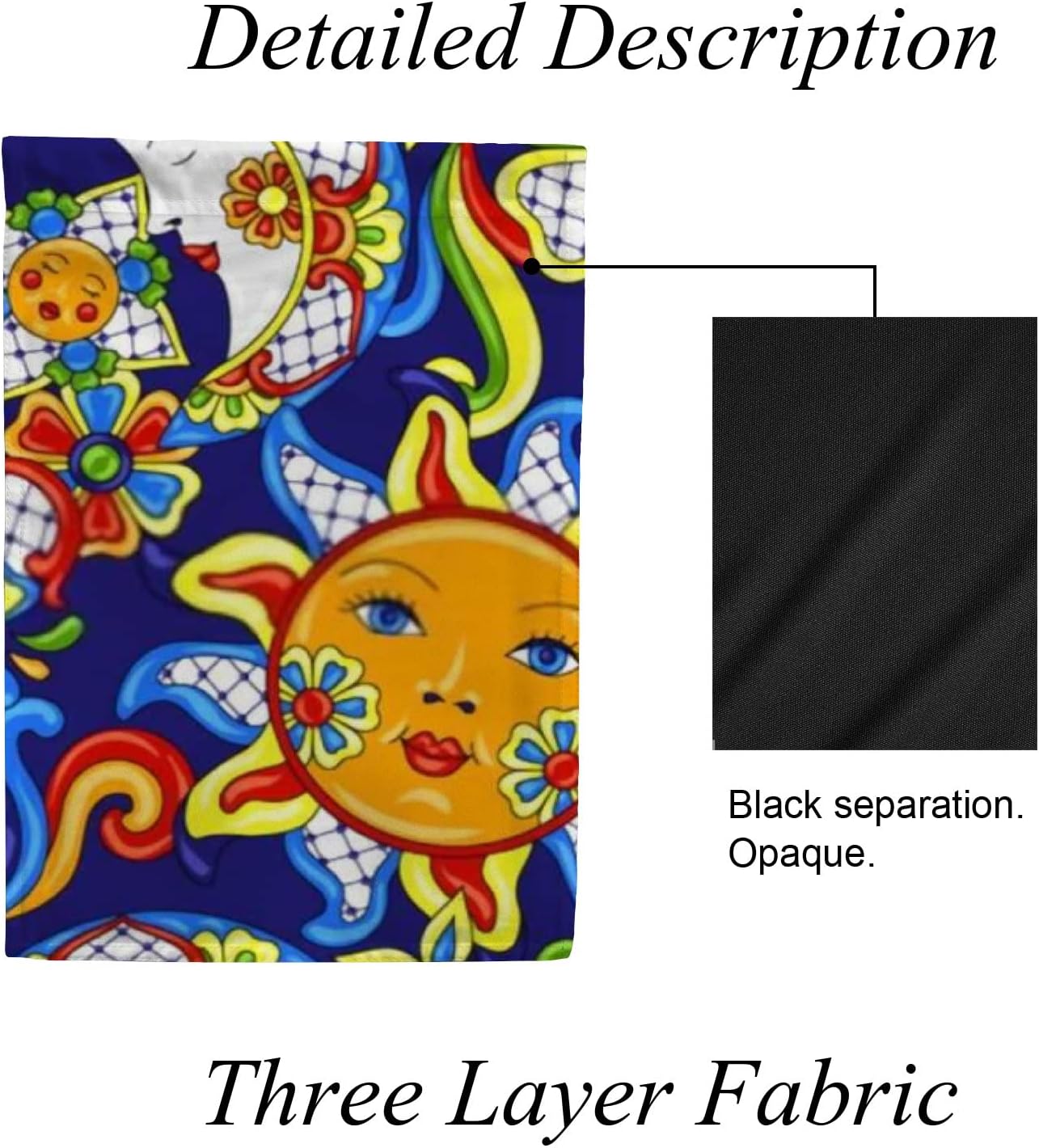 ZHONGJI Garden Flag Yard Flag Mexican Talavera Cute Pattern Blue Vertical Double Sided Design 12x18 Inch