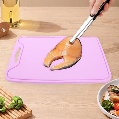 PRETYZOOM Flexible Cutting Board: 12x9 Inch Silicone Chopping Board, Non-Slip Mats for Meat, Vegetables, Fruits